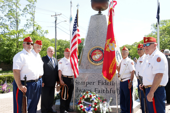 Village of Islandia Unveils Replacement USMC Medallion Just in Time before the Start of Its Memorial Day Ceremony