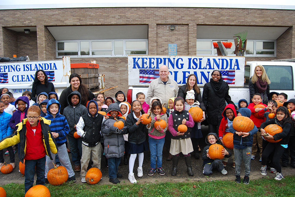 Village of Islandia Donates 235 Pumpkins to Andrew T. Morrow Elementary School Students as a Halloween Treat